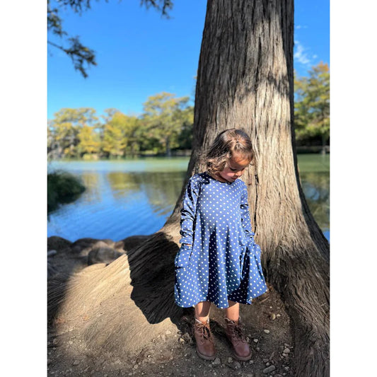 Vignette Navy Blue Polka Dot | Leena Dress