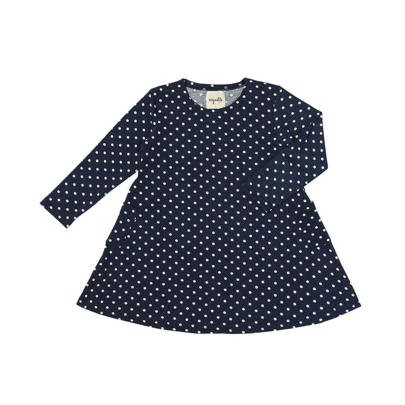 Vignette Navy Blue Polka Dot | Leena Dress