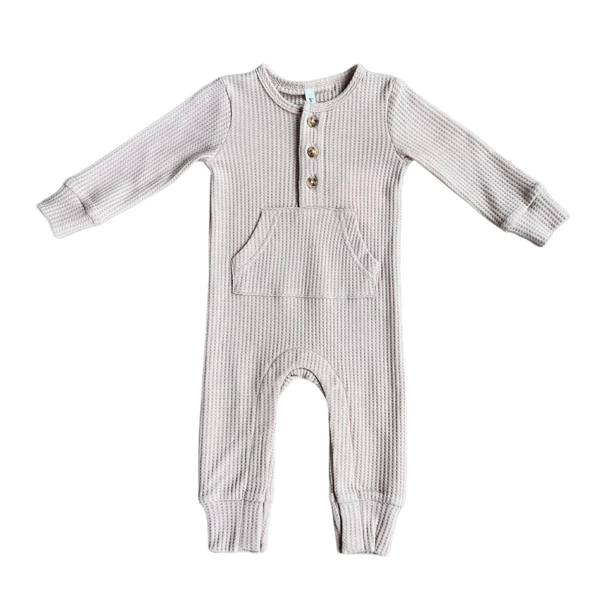 Baby Sprouts Taupe | Waffle Romper