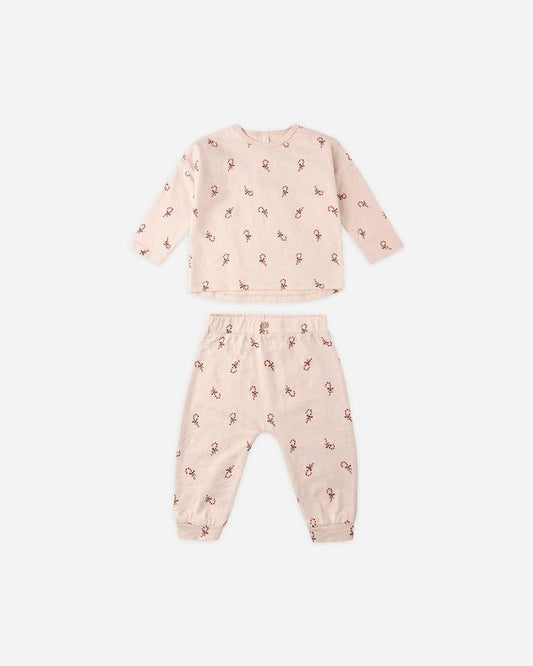 Rylee + Cru Petal Candy Canes | Long Sleeve Tee + Pant Set