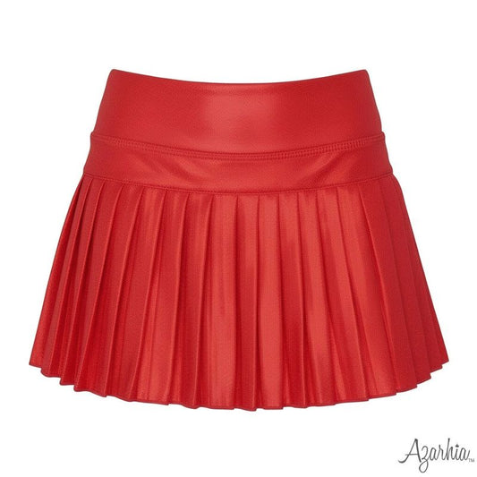 Azarhia Red | Shimmer Mini Pleated Skort