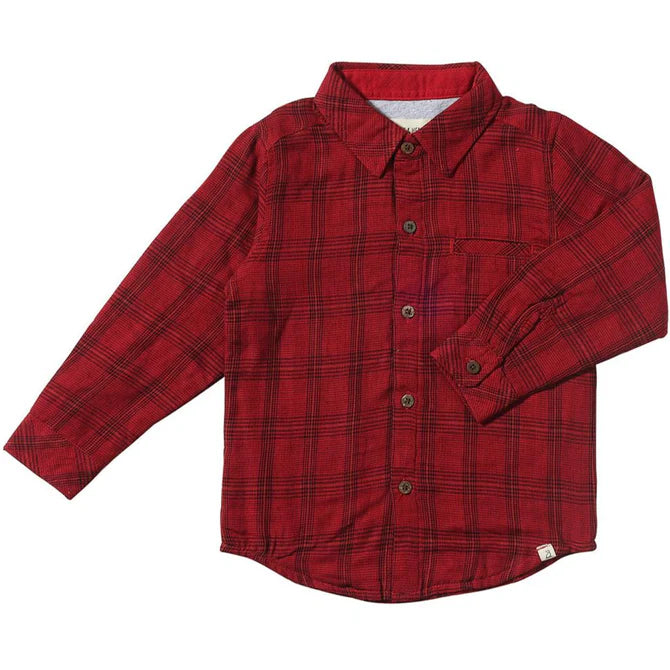 Me & Henry Red & Black Micro Plaid | Atwood Woven Shirt