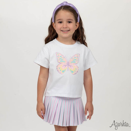 Azarhia White Pretty Butterfly | Screen Print Boxy T-Shirt