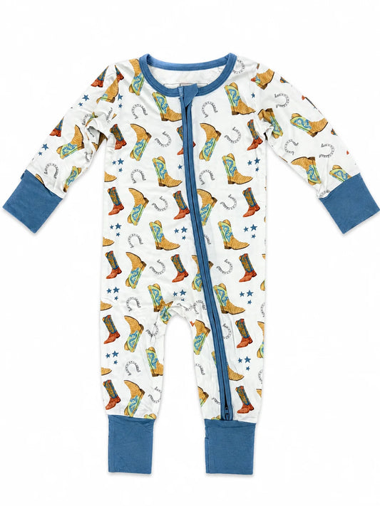 Hollis Baker Blue Boots | Zipper Romper