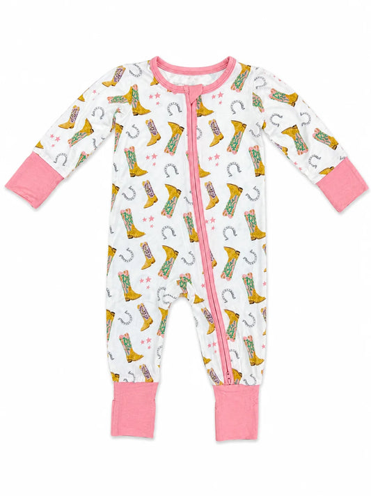 Hollis Baker Pink Boots | Zipper Romper