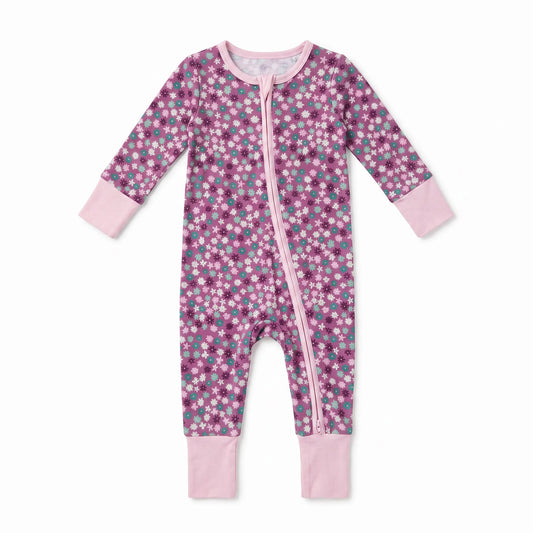 Hollis Baker Plum Ditsy Floral | Zippered Romper