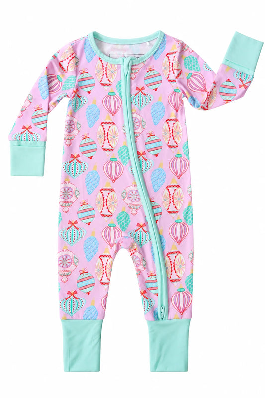 Hollis Baker Pink | Vintage Ornaments Zipper Romper