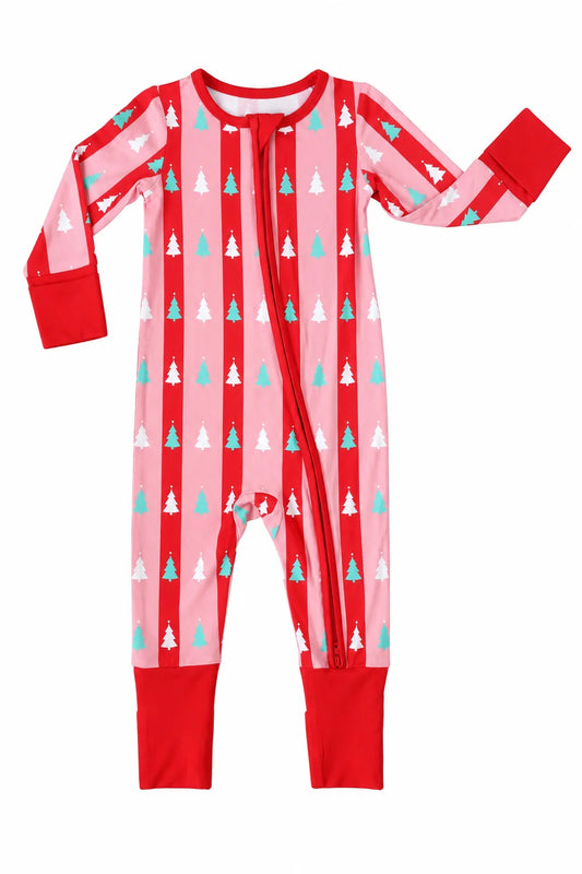 Hollis Baker Red + Pink Stripes | Zipper Romper