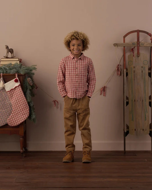 Rylee + Cru Ruby Vintage Plaid | Collared Long Sleeve Shirt
