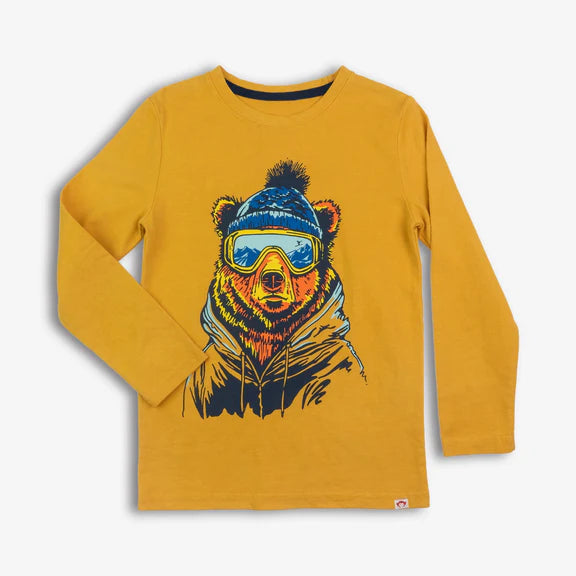 Appaman Beeswax | Ski Bear Graphic Long Sleeve Tee