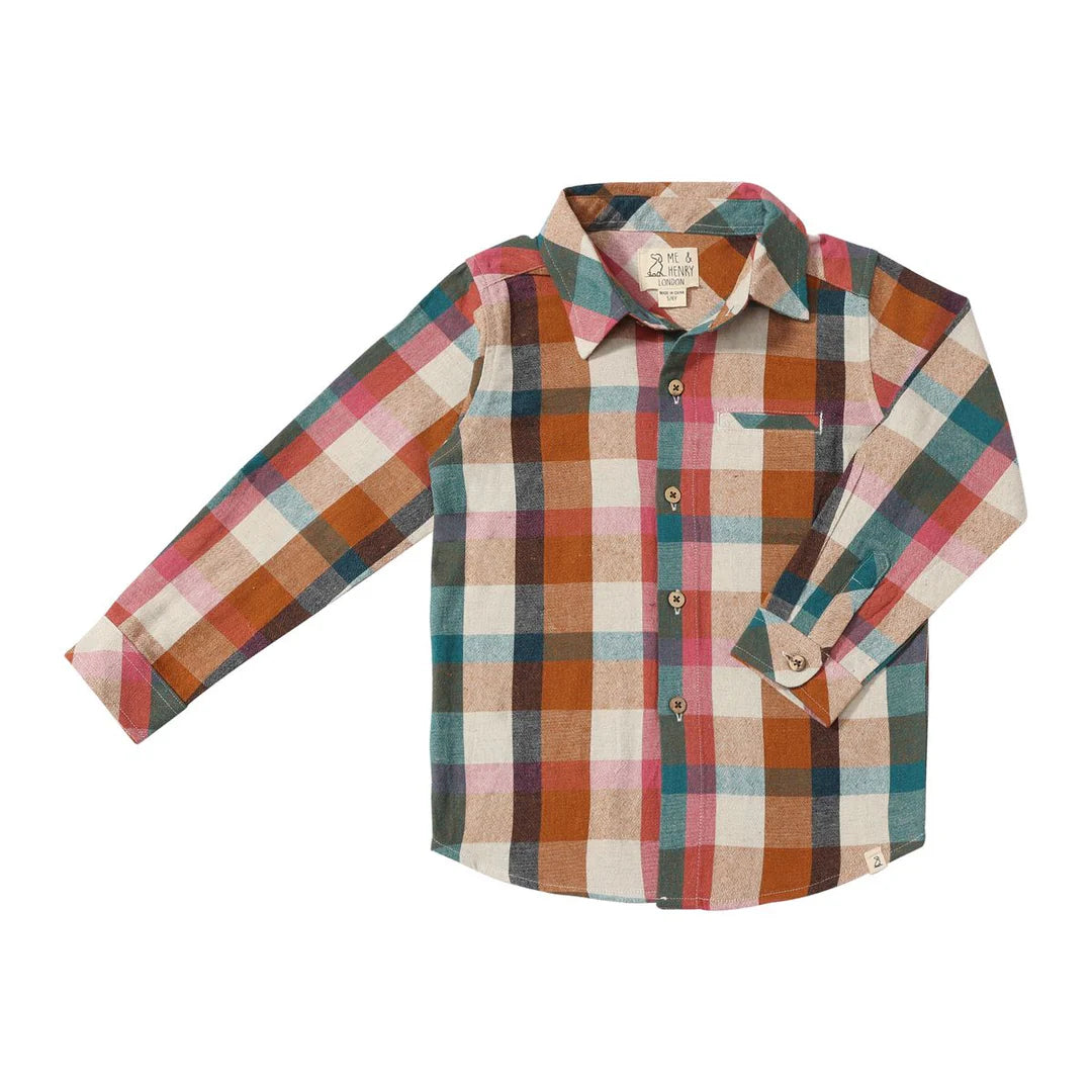 Me & Henry Rust & Turqouise Madras | Atwood Woven Shirt