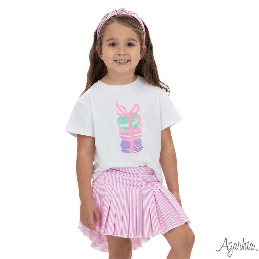 Azarhia Pink | Striped Mini Pleat Skort