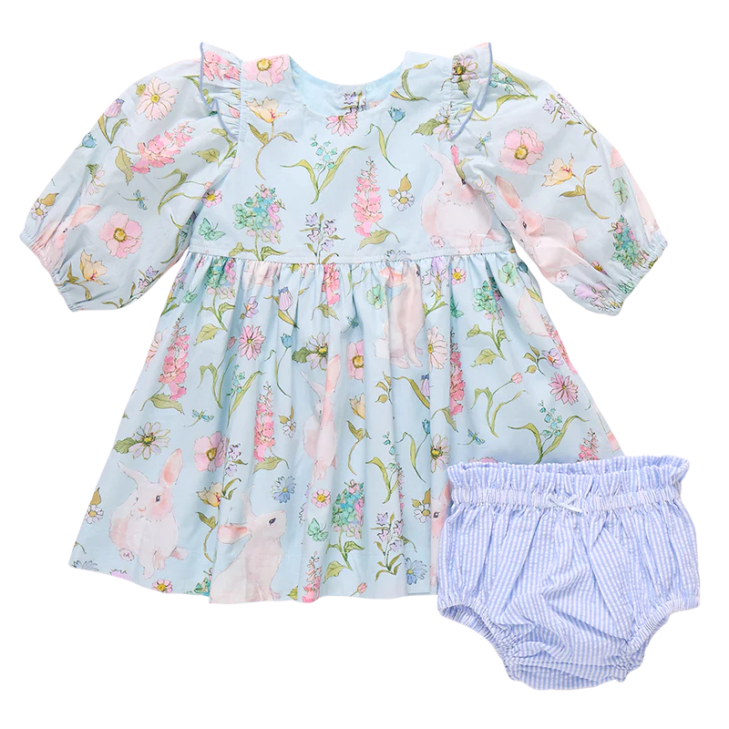 Pink Chicken Botanical Bunnies | Brooke Dress Set