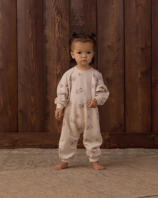 Rylee + Cru Petal Owls | Raglan Jumpsuit