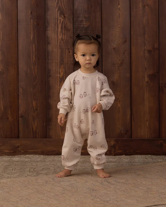 Rylee + Cru Petal Owls | Raglan Jumpsuit