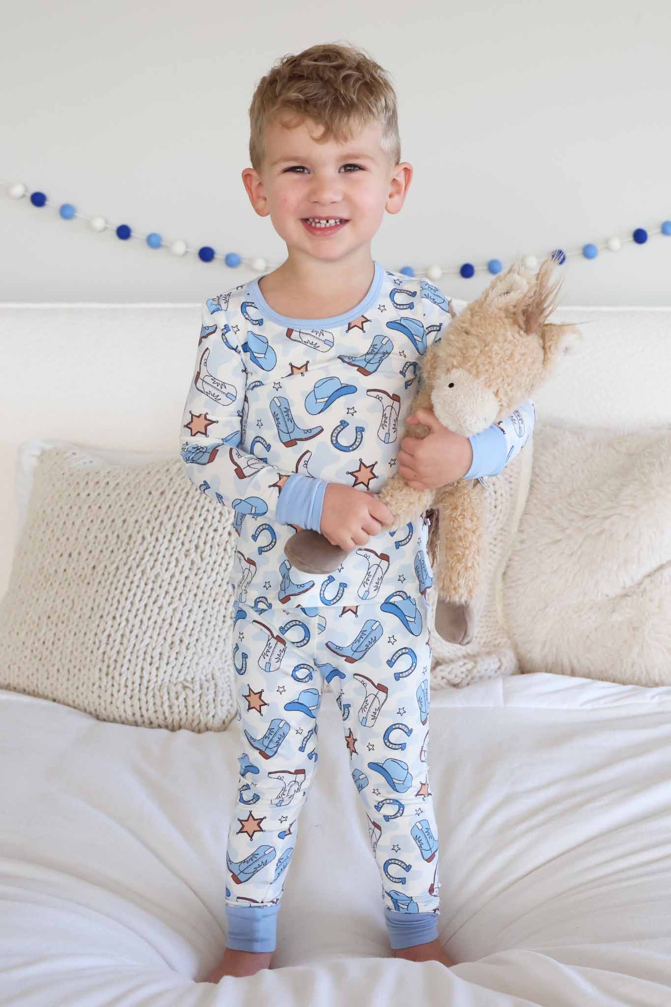Caden Lane Blue | Rodeo Dreams Two Piece Pajama Set