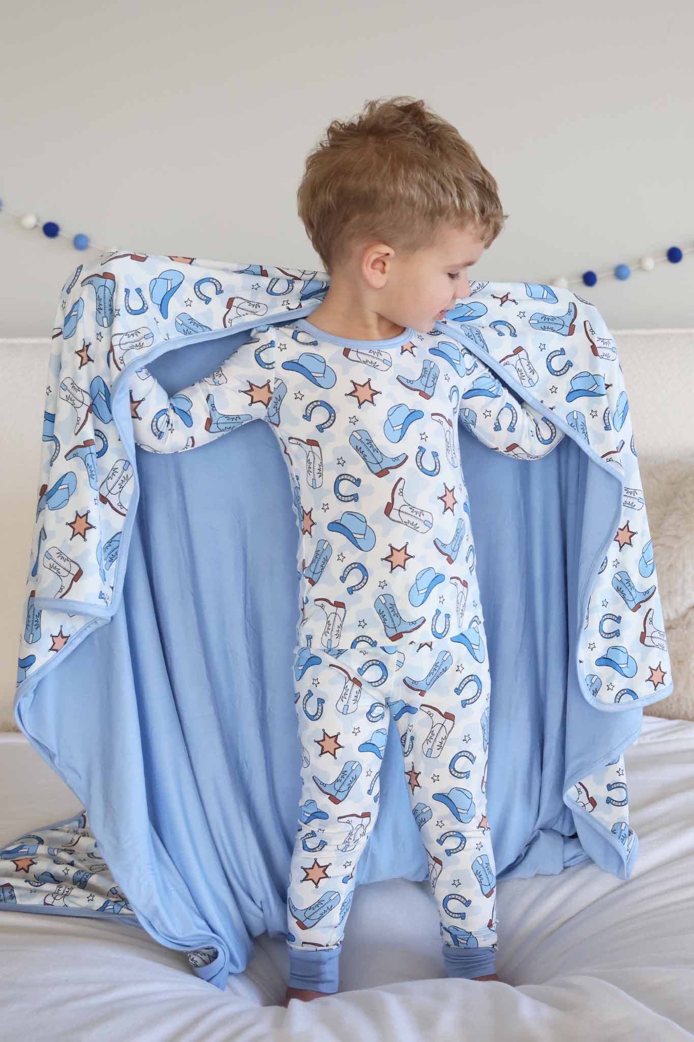 Caden Lane Blue | Rodeo Dreams Two Piece Pajama Set