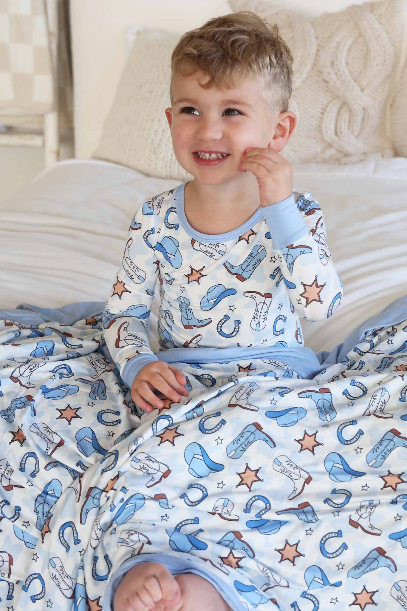 Caden Lane Blue | Rodeo Dreams Two Piece Pajama Set