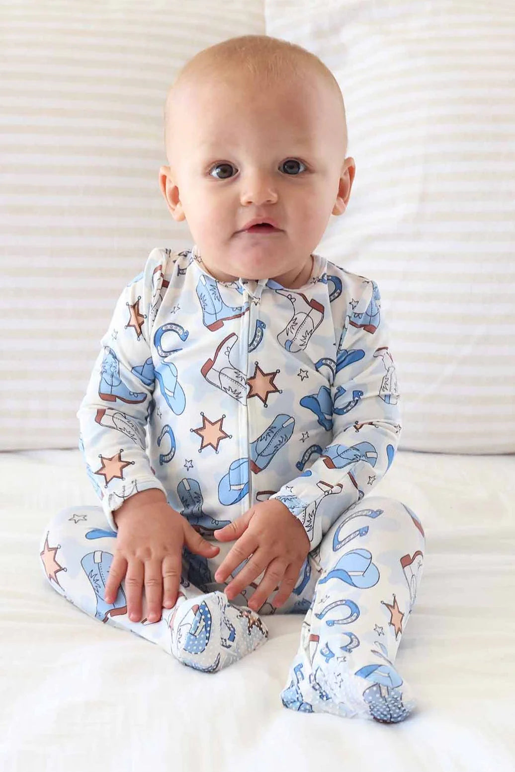 Caden Lane Blue | Rodeo Dreams Convertible Zip Romper