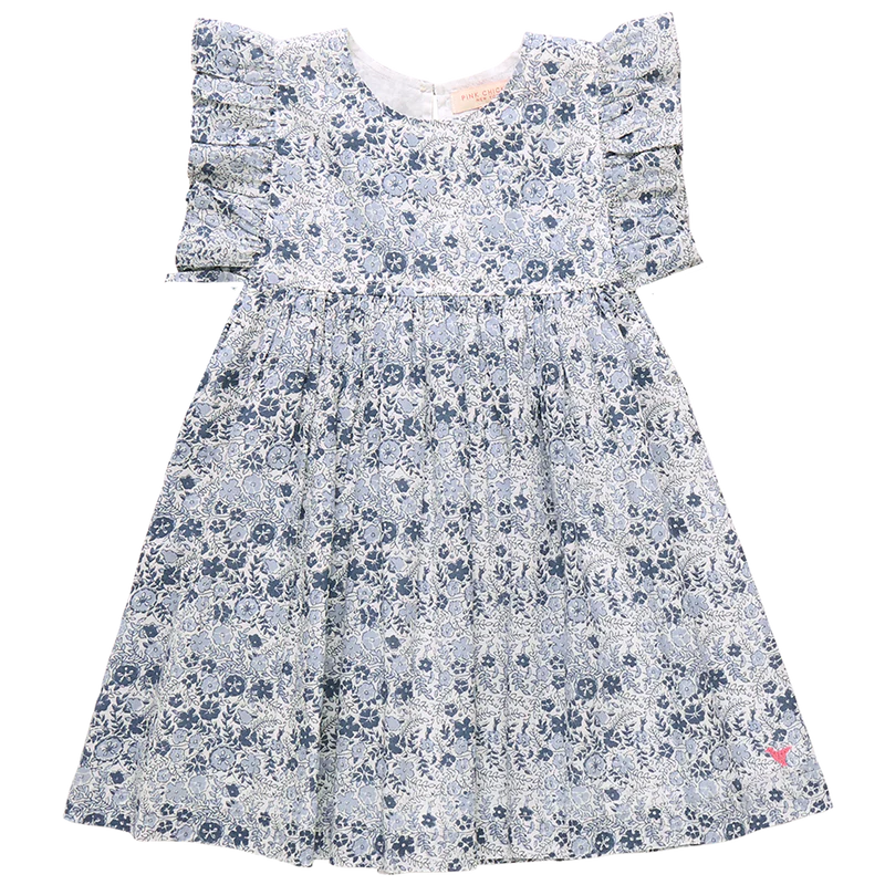 Pink Chicken Blue Verbena Floral | Sarita Dress