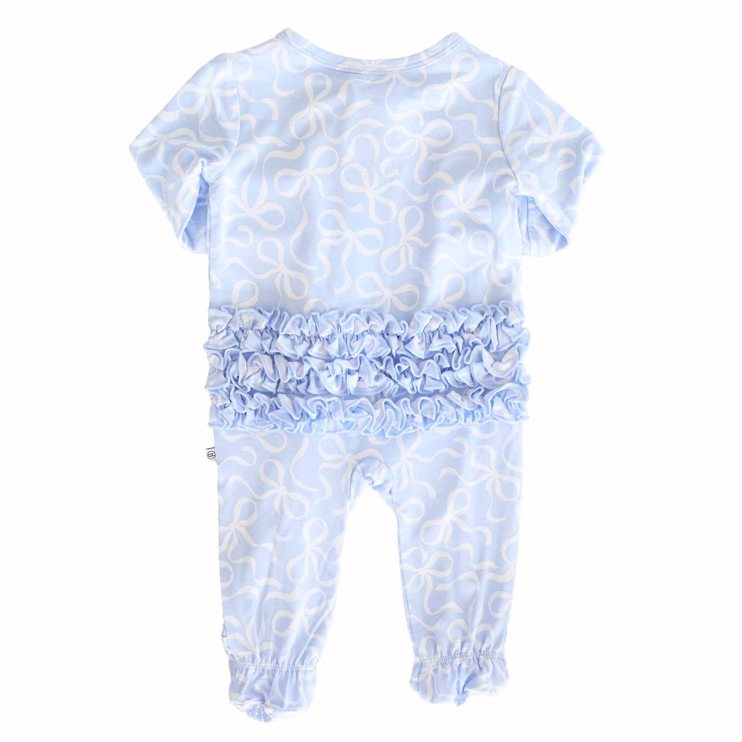 Caden Lane Blue | Blue-Tiful Bows Ruffle Zipper Footie