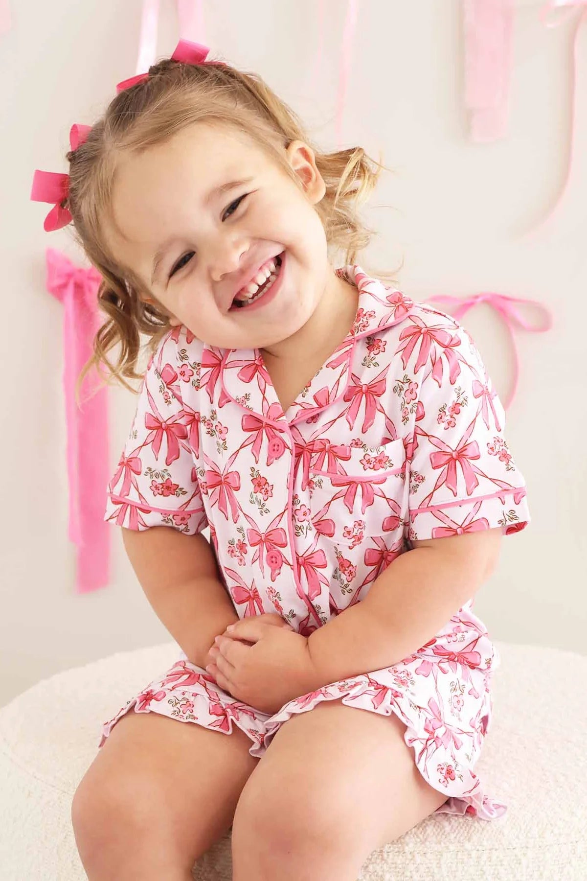 Caden Lane Pink | Bow Besties Two Piece Lounge Set