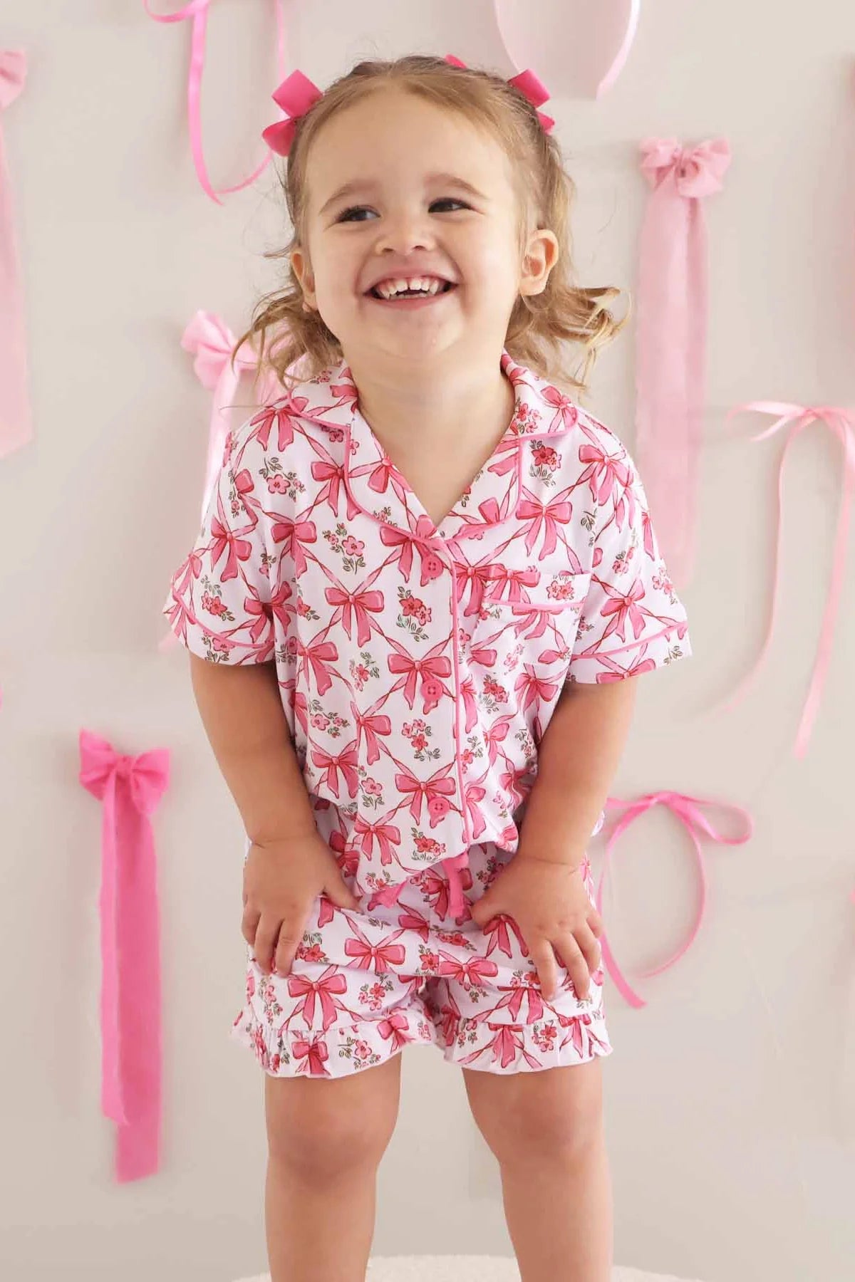 Caden Lane Pink | Bow Besties Two Piece Lounge Set