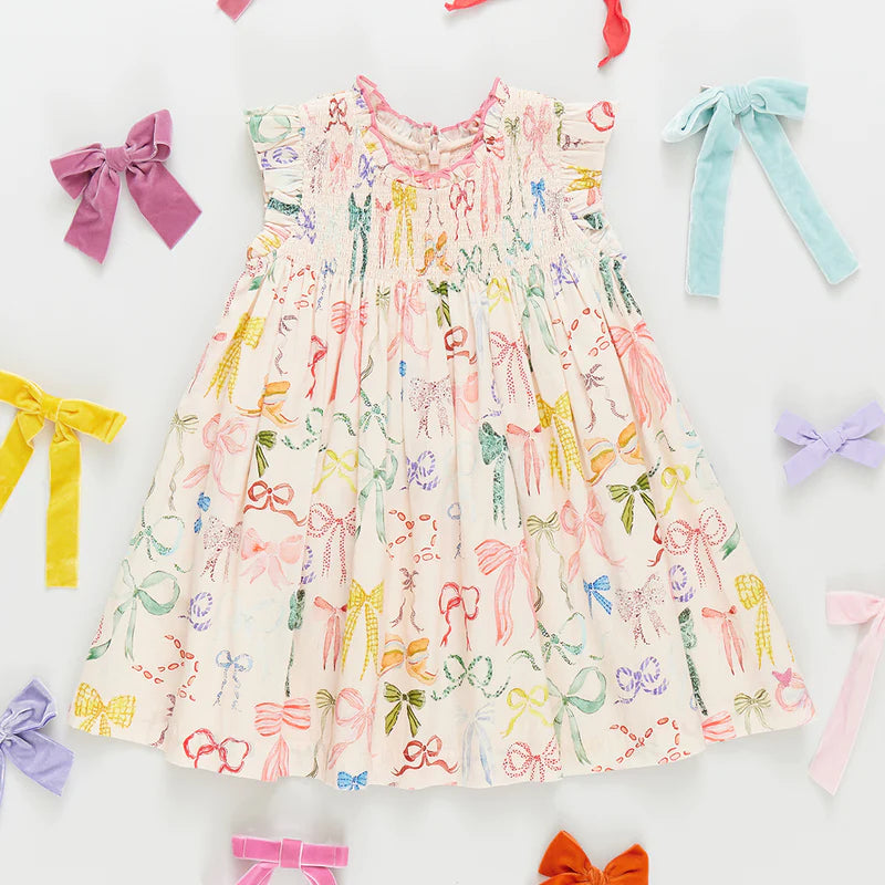 Pink Chicken Watercolor Bows | Stevie Dress