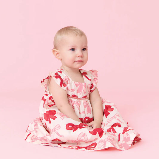 Pink Chicken Valentines Bows | Camelia Dress Set