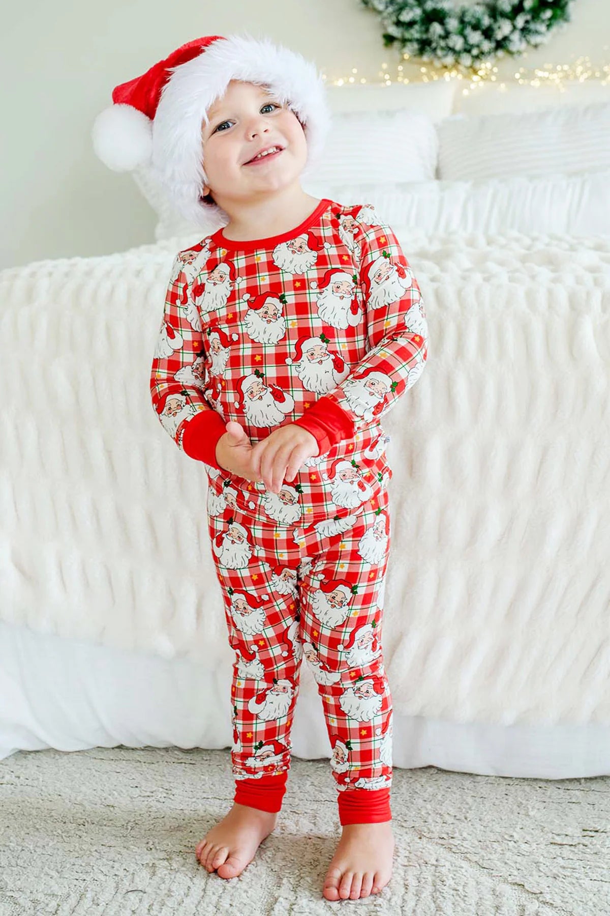 Caden Lane Red | Cozy Claus Christmas Bamboo Two-Piece PJ Set