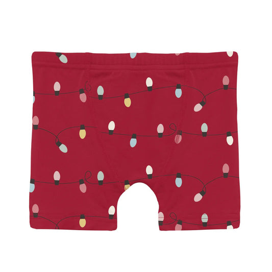 KicKee Crimson Holiday Lights | Print Boxer Briefs