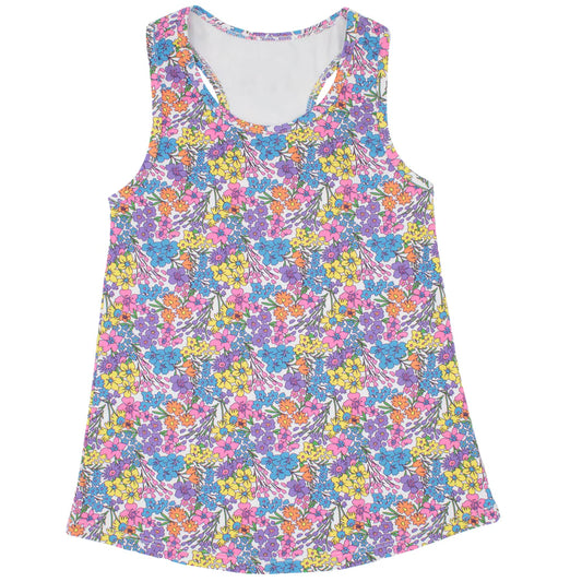 Azarhia Bright Floral Wild Flowers | Racer Back Tank