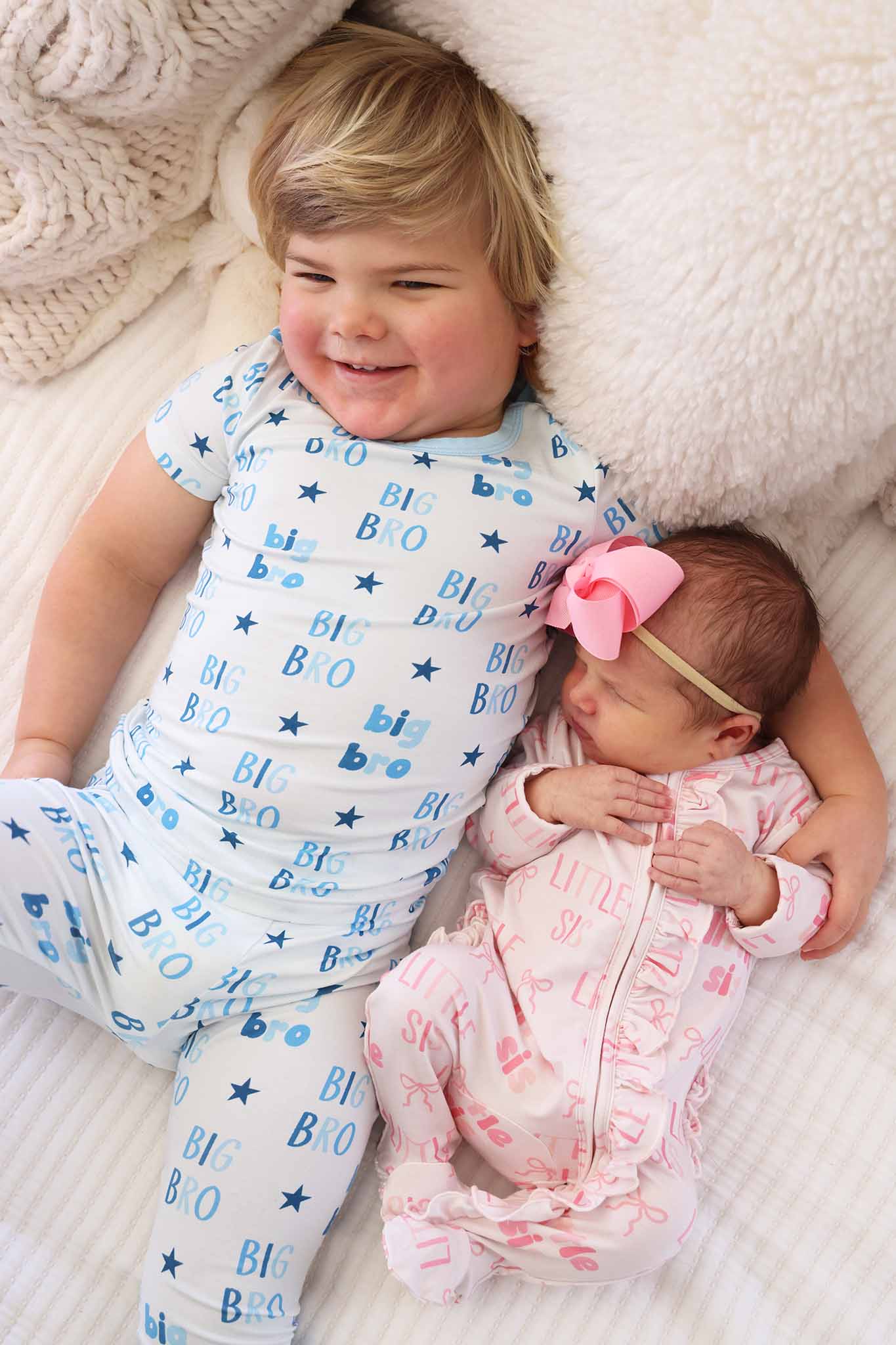 Caden Lane Pink | Little Sis Ruffle Zipper Footie