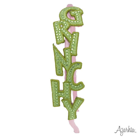 Azarhia Grinchy Christmas | Rhinestone Patch Headband