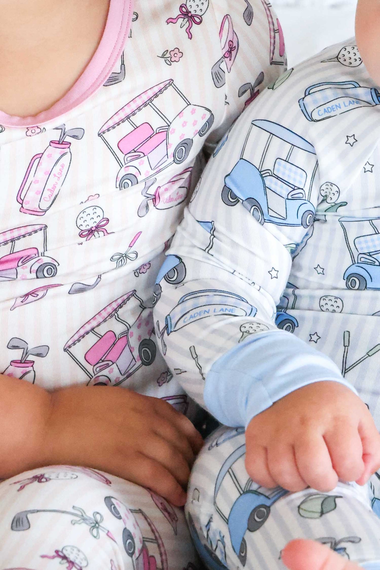 Caden Lane Blue | Caddie Crew Convertible Bamboo Zip Romper