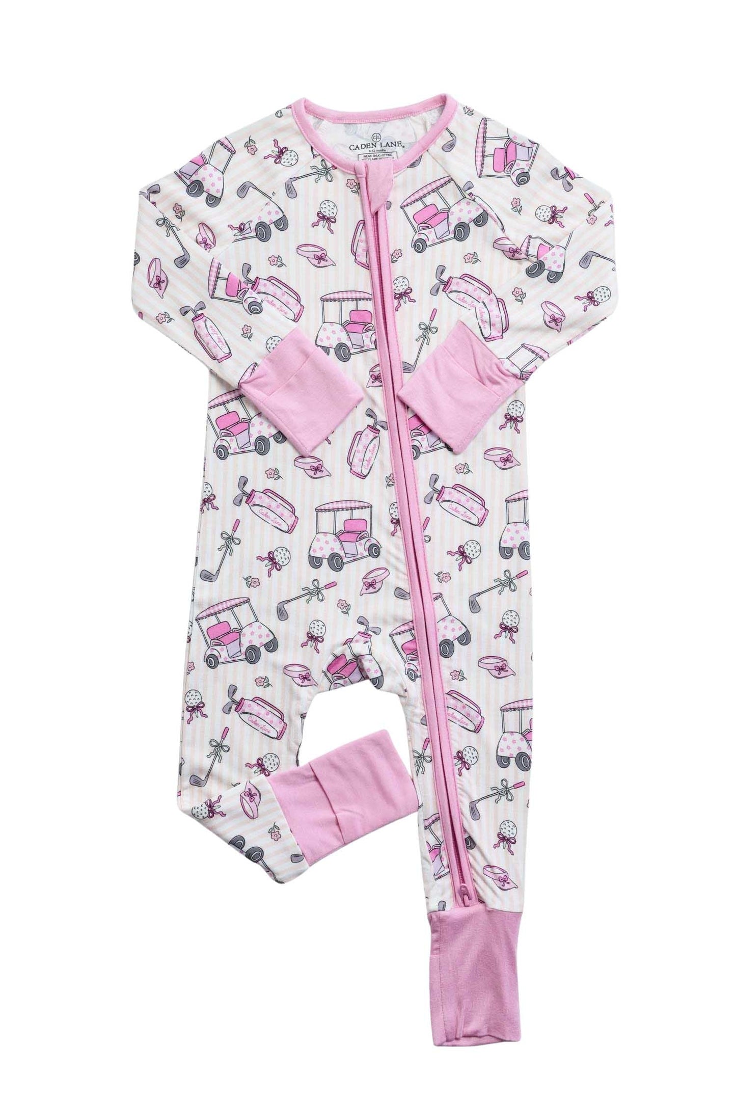 Caden Lane Pink | Caddie Crew Convertible Bamboo Zip Romper