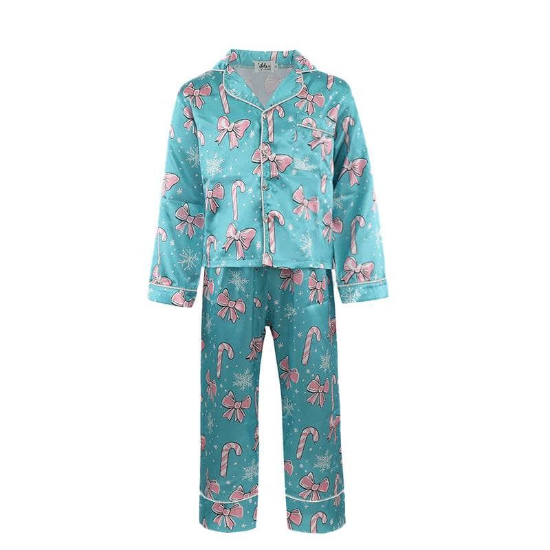 Lola + The Boys Blue Multi | Candy Cane Silky Set