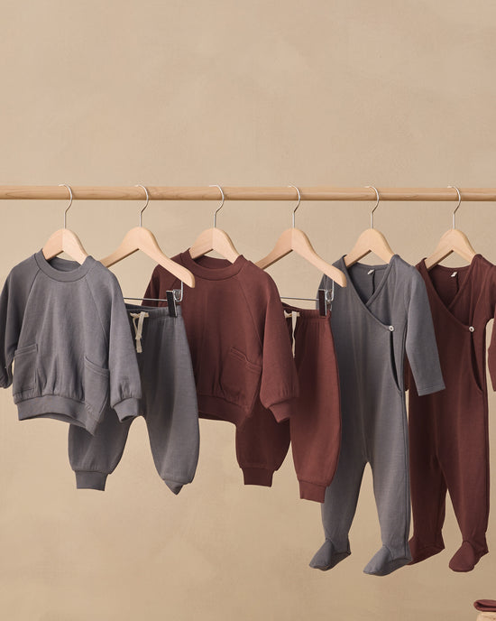 Quincy Mae Black Cherry | Pocket Sweatshirt + Sweatpant Set