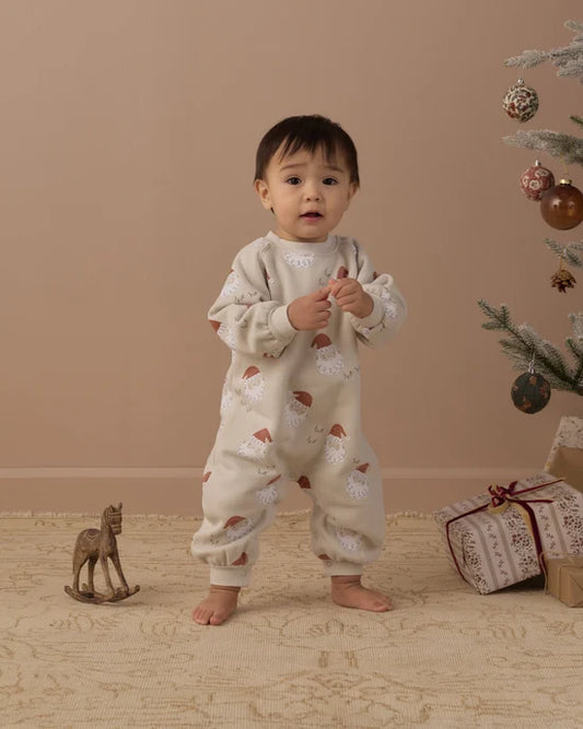 Rylee + Cru Parchment | Raglan Santa Jumpsuit