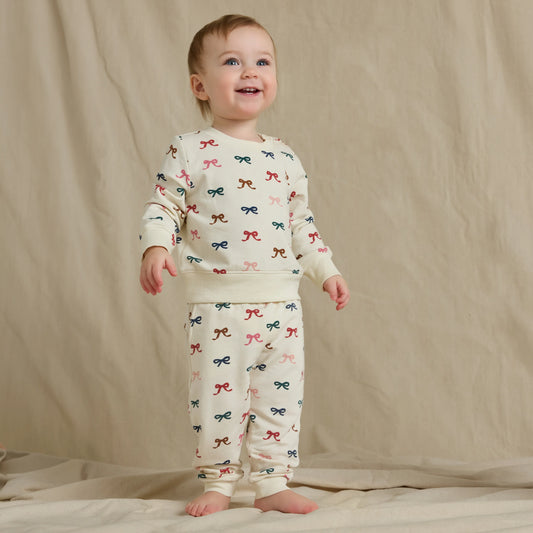 Pink Chicken X Coop Kids Tiny Bows | Jax Jogger Set