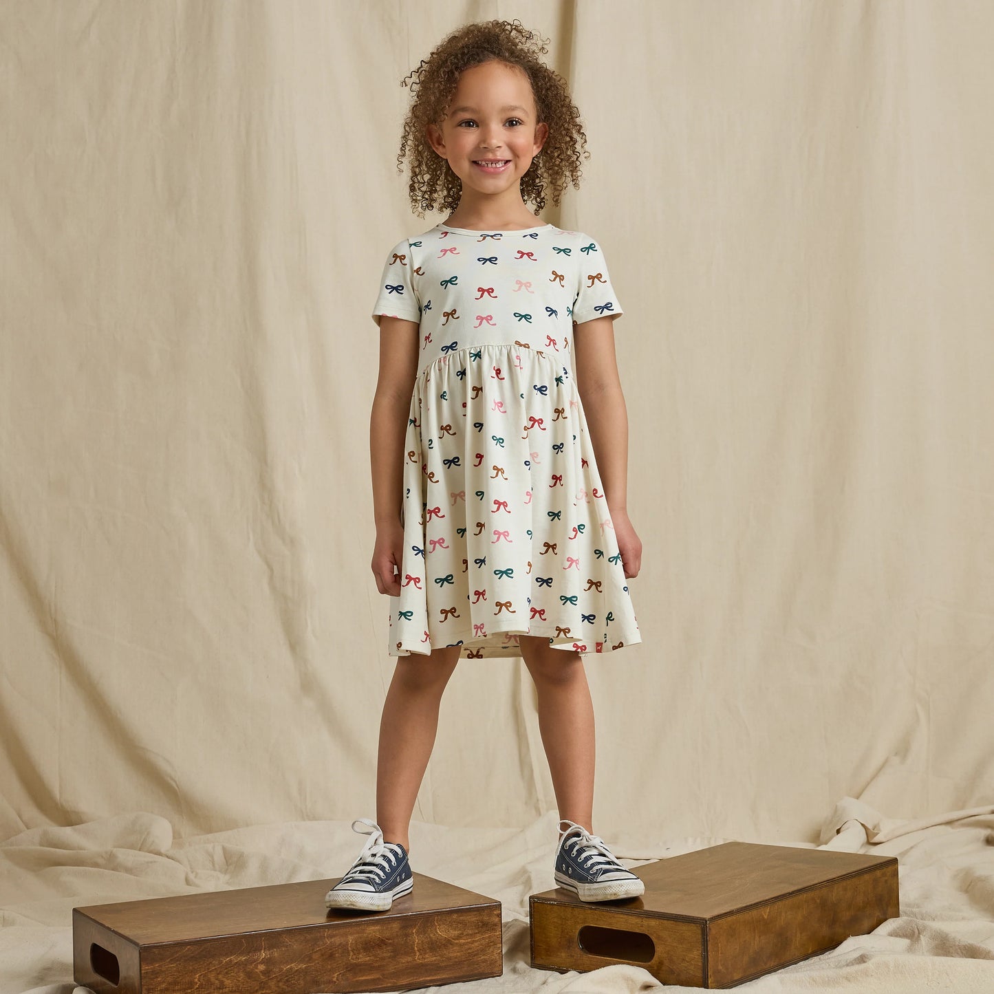 Pink Chicken X Coop Kids Tiny Bows | Sunny Dress