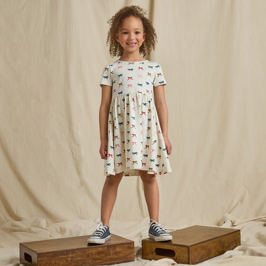 Pink Chicken X Coop Kids Tiny Bows | Sunny Dress