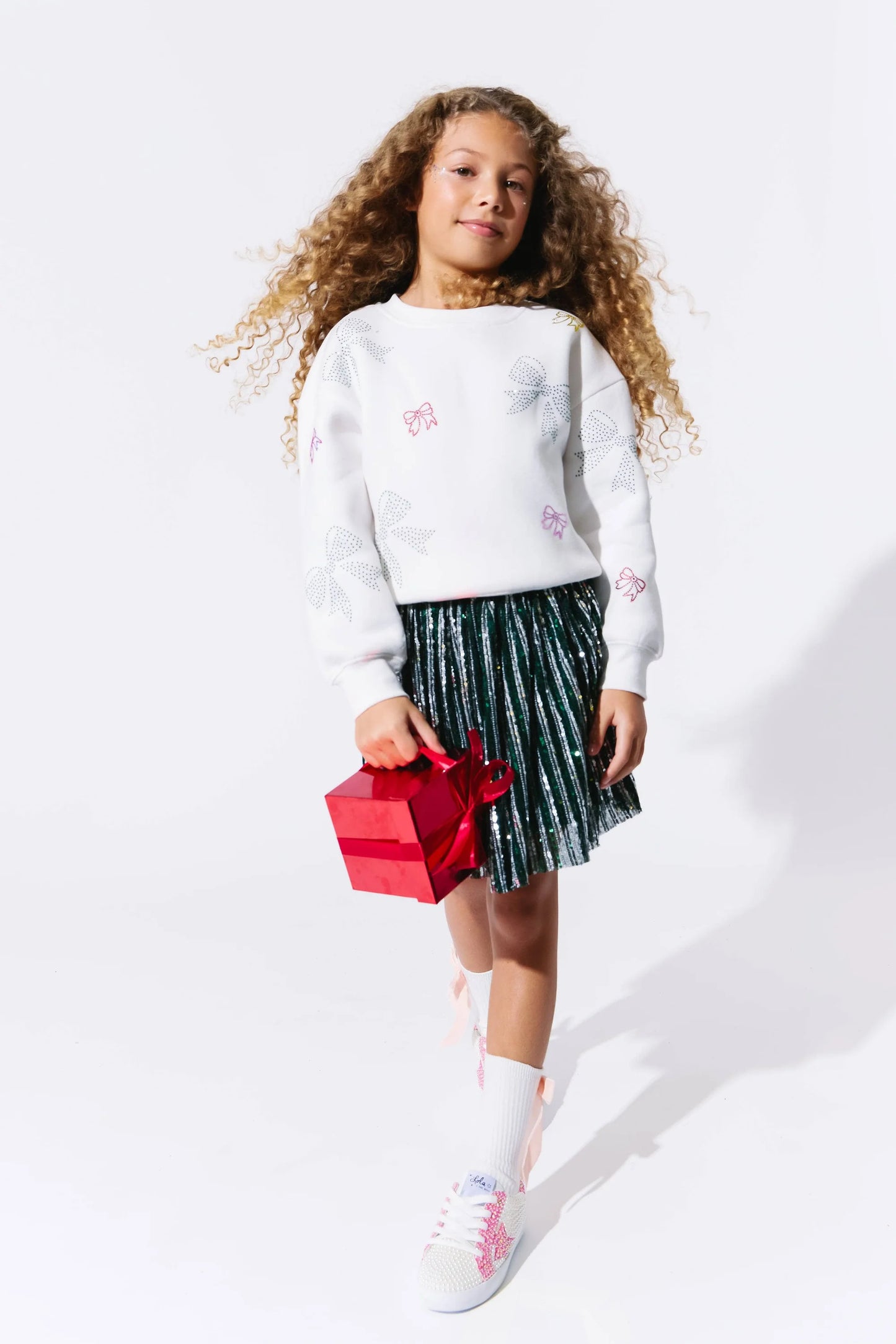 Lola + The Boys Crystal Bows | Sweatshirt