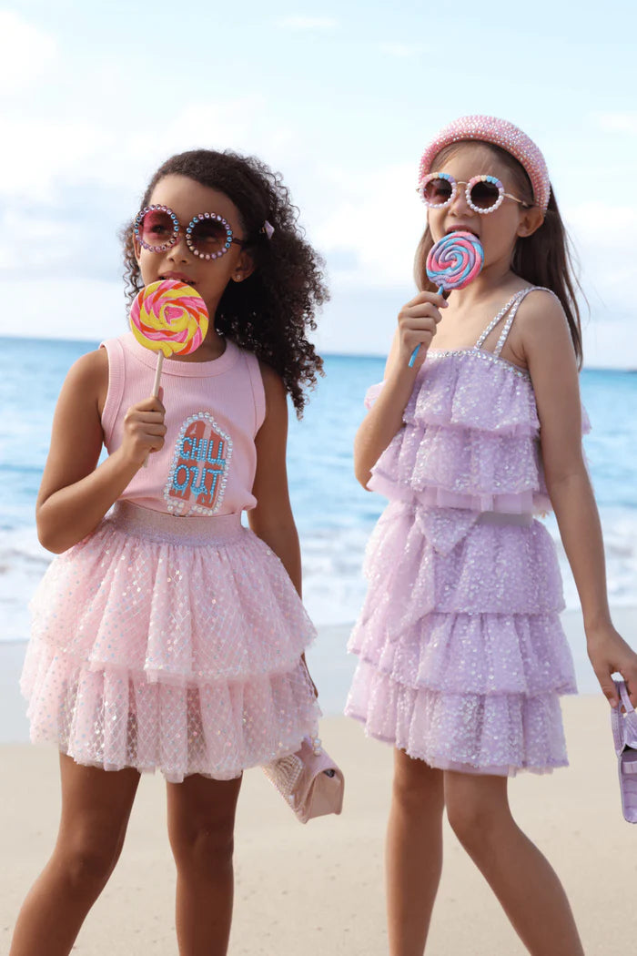 Lola + The Boys Pink | Chill Out Crystal Top