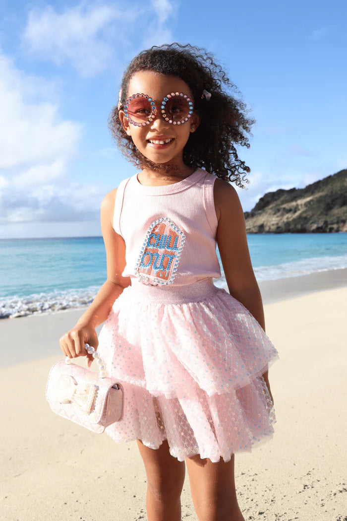 Lola + The Boys Pink | Chill Out Crystal Top