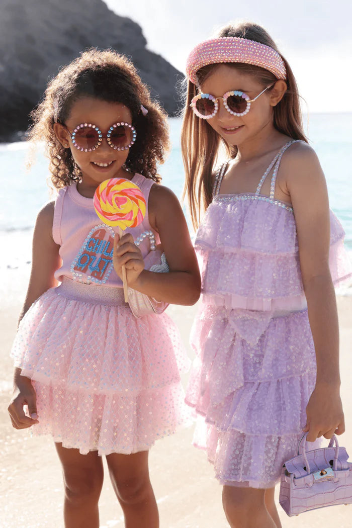 Lola + The Boys Pink | Chill Out Crystal Top
