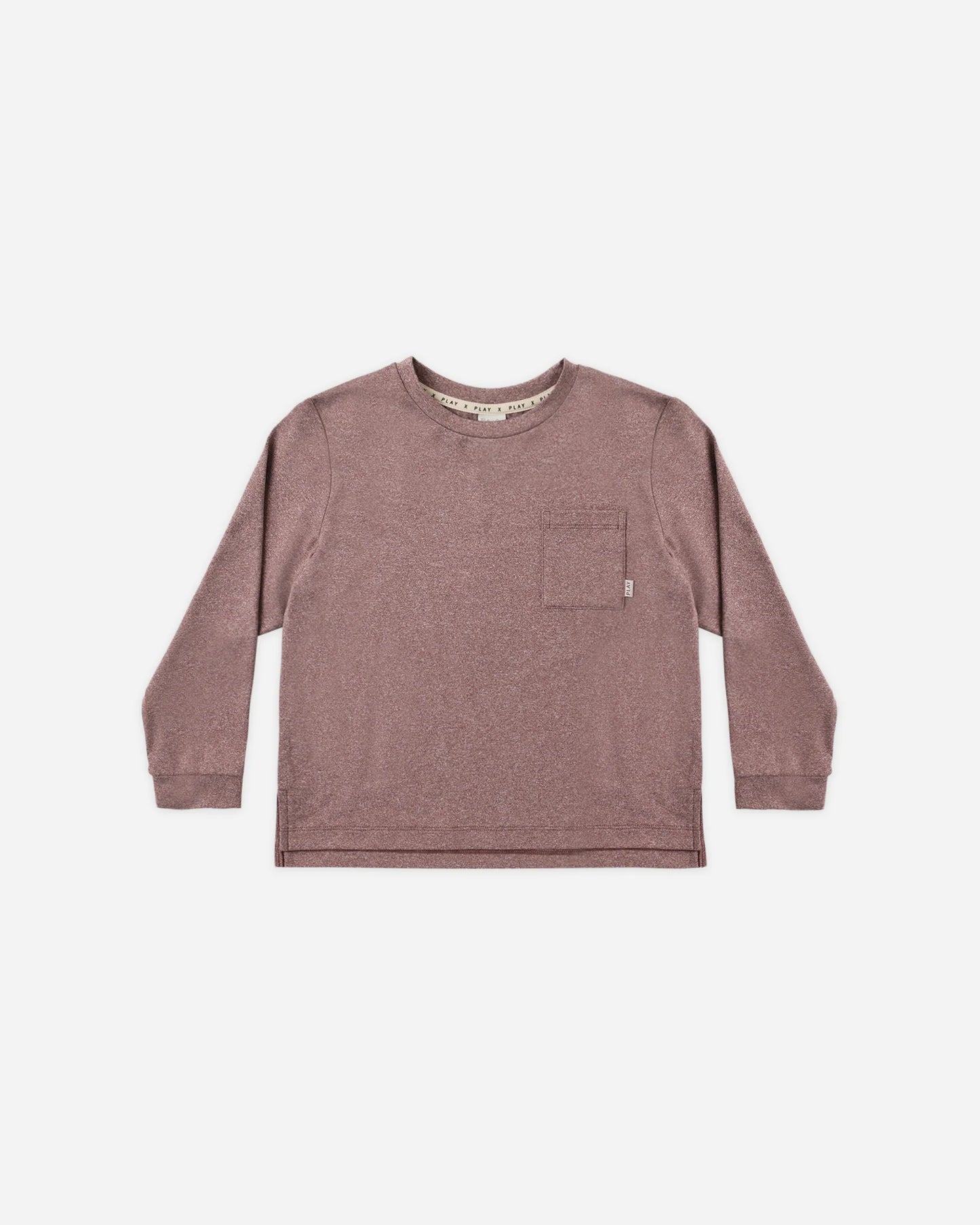 Rylee + Cru Mulberry | Heathered Long Sleeve Pocket Tee