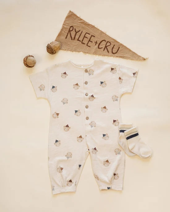 Rylee + Cru Natural Winter Bears | Hayes Jumpsuit