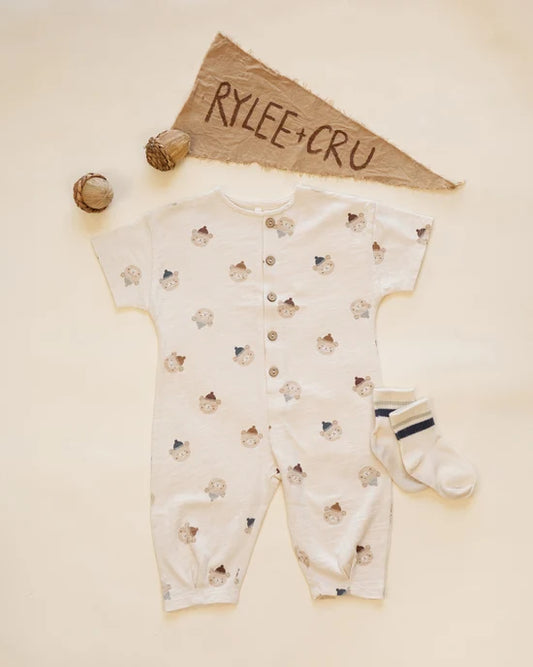 Rylee + Cru Natural Winter Bears | Hayes Jumpsuit