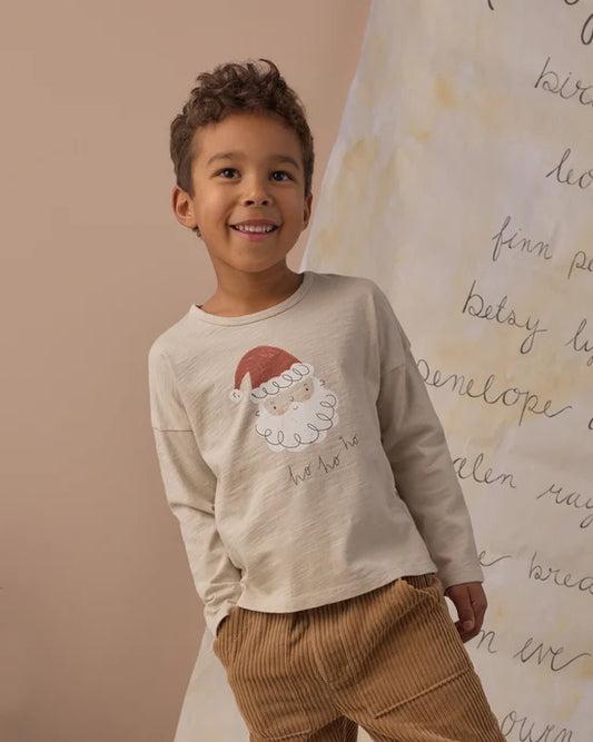 Rylee + Cru Parchment | Long Sleeve Santa Tee